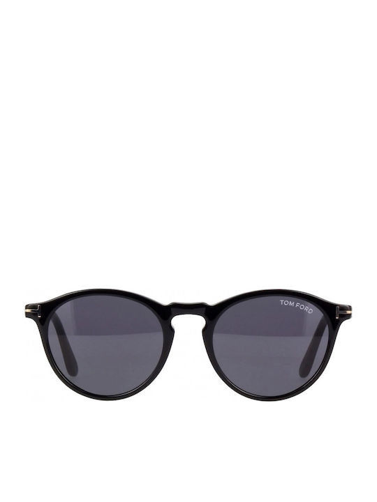 Tom Ford Aurele Unisex Sunglasses with Black Horn-Rimmed Frame and Grey Gradient Lenses