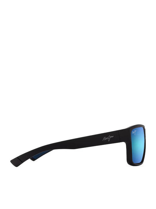 Maui Jim Ανδρικά Γυαλιά Ηλίου με Μαύρο Κοκκάλινο Σκελετό και Μπλε Καθρέφτη Φακό B661-02