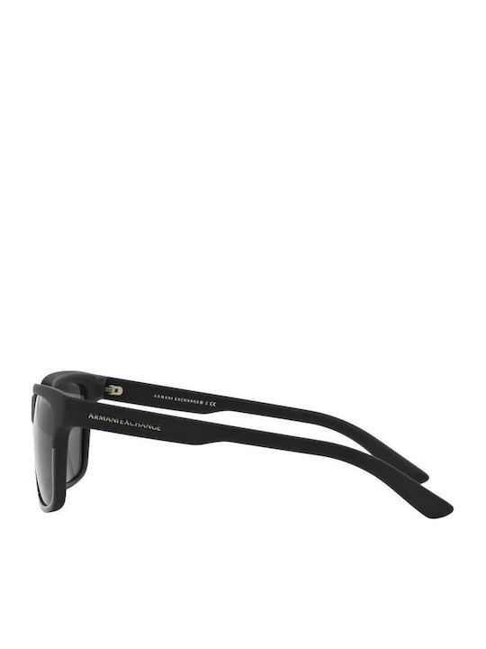 Armani Exchange Unisex Sunglasses with Black Plastic Frame and Green Lens