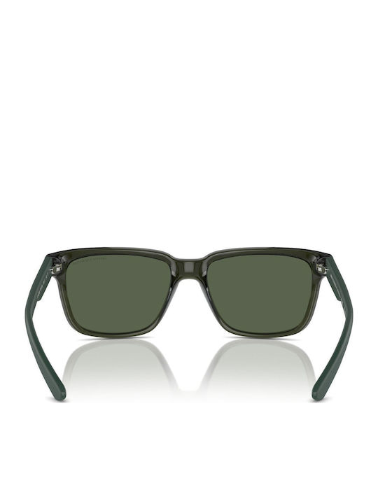 Armani Exchange Unisex Sunglasses with Black Plastic Frame and Green Lens