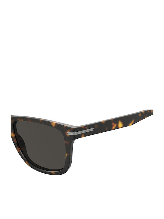 Boss Men's Sunglasses with Brown Tartaruga Plastic Frame and Gray Lens BOSS 1626/S 086/IR
