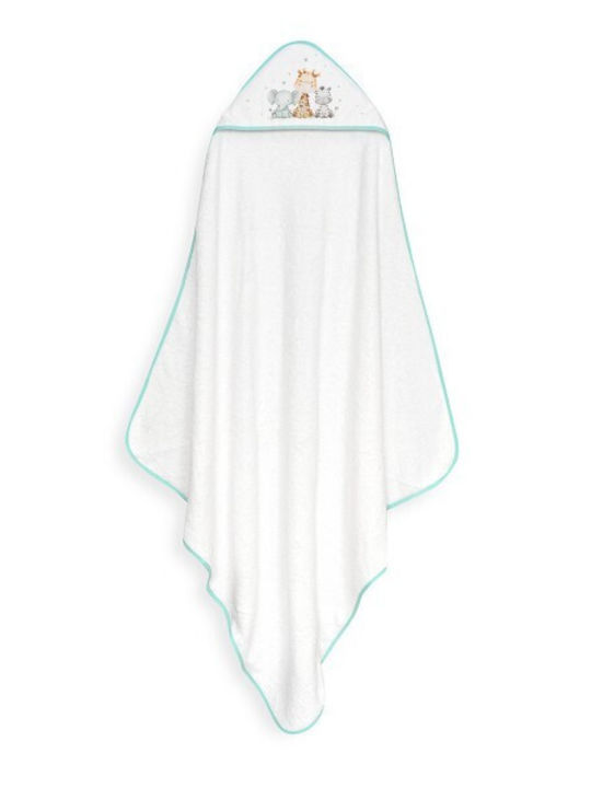 Interbaby Βρεφική Κάπα-Μπουρνούζι με Κουκούλα White-green 100x100εκ.