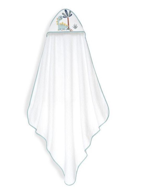 Interbaby Βρεφική Κάπα-Μπουρνούζι με Κουκούλα White-green 100x100εκ.
