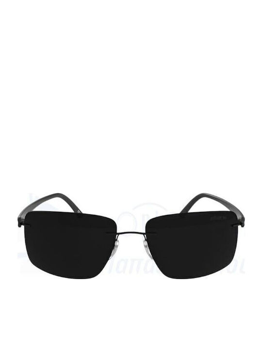 Silhouette Women Sunglasses with Black Frame and Black Polarized Lens