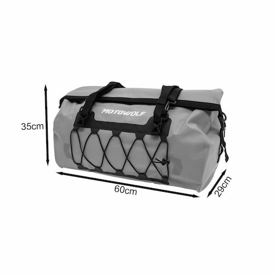 Motowolf Mb4gy66l Σάκος Ουράς Μοτοσυκλέτας Αδιάβροχος 66lt σε Γκρι Χρώμα