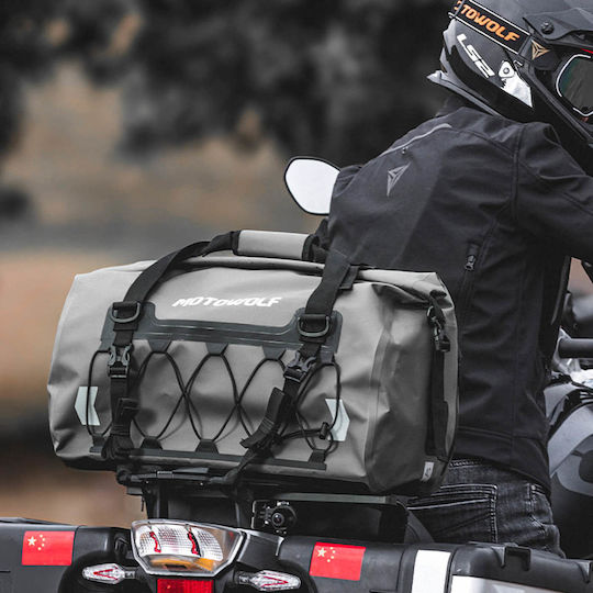 Motowolf Mb4gy66l Σάκος Ουράς Μοτοσυκλέτας Αδιάβροχος 66lt σε Γκρι Χρώμα