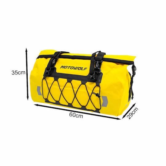 Motowolf Mb4yl66l Σάκος Ουράς Μοτοσυκλέτας Αδιάβροχος 66lt σε Κίτρινο Χρώμα