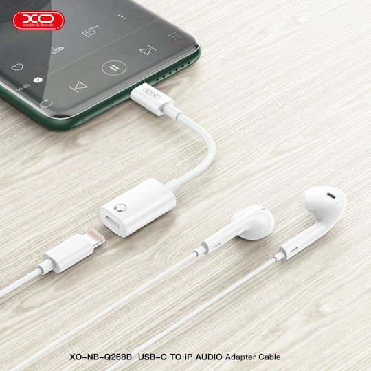 XO Конвертор USB-C мъжки към Lightning женски Бял 1бр NO-XO-856848