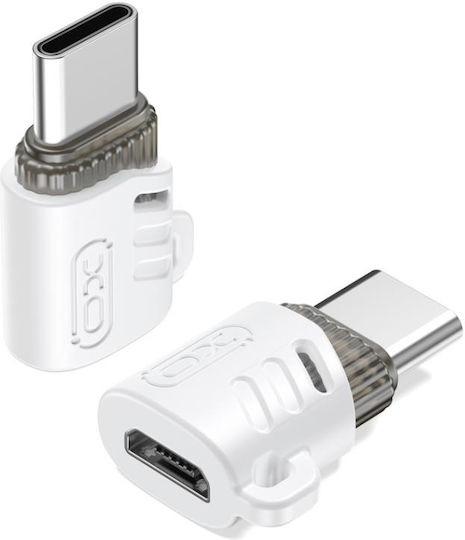 XO Μετατροπέας USB-C male σε micro USB female Λευκό 1τμχ NO-XO-851911