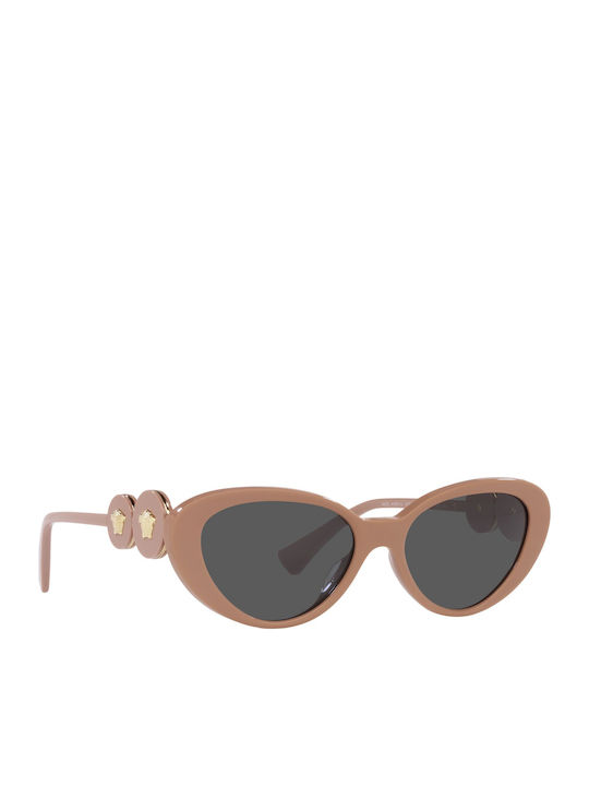 Versace Women's Sunglasses with Beige Plastic Frame and Gray Lens VE4433U 538387