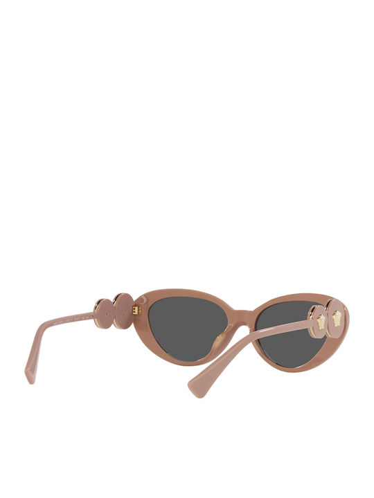 Versace Women's Sunglasses with Beige Plastic Frame and Gray Lens VE4433U 538387