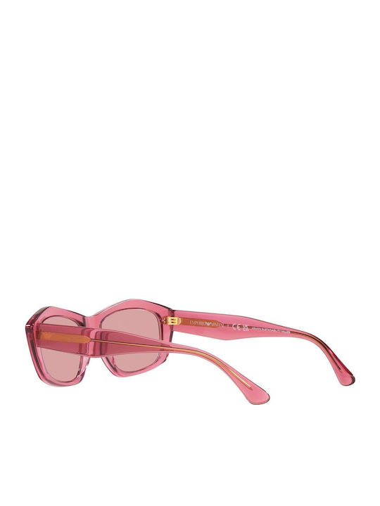 Emporio Armani Women's Sunglasses with Pink Horn-Rimmed Frame and Grey Lenses EA4187 554484