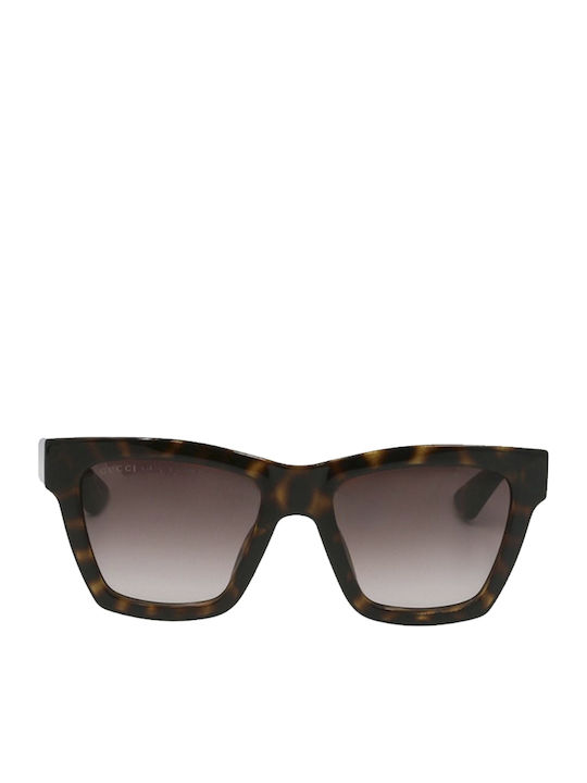 Gucci Women's Sunglasses with Brown Tartaruga Plastic Frame and Brown Gradient Lens GG1714S 002