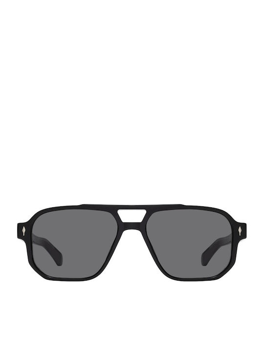 Lere Men's Sunglasses with Black Plastic Frame and Black Lens 9820C1
