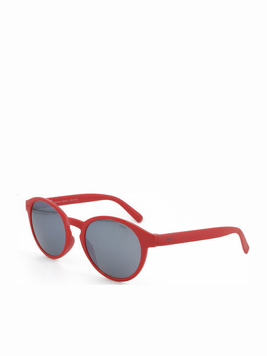 Invu Men's Sunglasses with Red Plastic Frame and Gray Polarized Lens B2249C