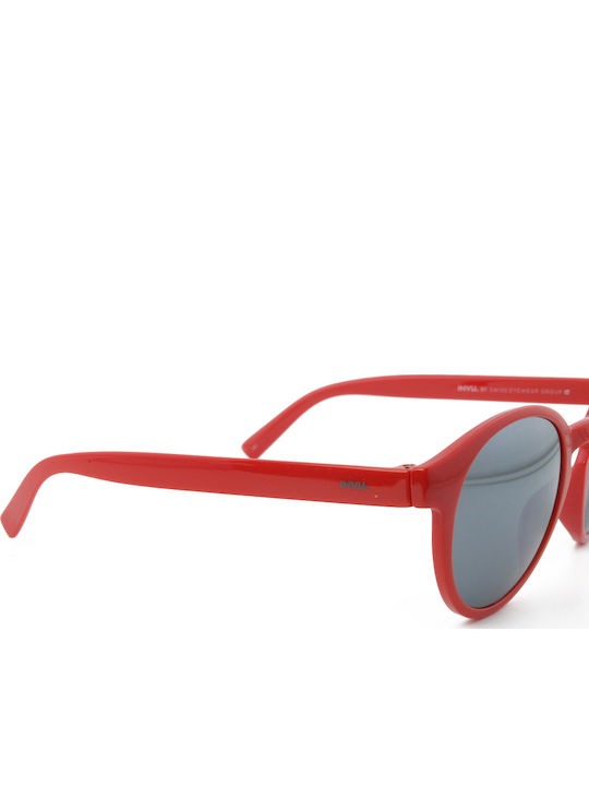 Invu Men's Sunglasses with Red Plastic Frame and Gray Polarized Lens B2249C