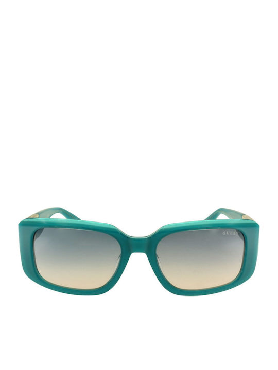 Guess Women's Sunglasses with Turquoise Plastic Frame and Gray Gradient Lens GU7891 87W