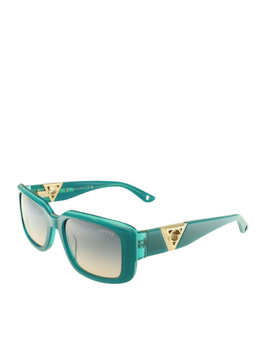 Guess Women's Sunglasses with Turquoise Plastic Frame and Gray Gradient Lens GU7891 87W