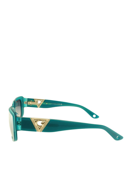 Guess Women's Sunglasses with Turquoise Plastic Frame and Gray Gradient Lens GU7891 87W