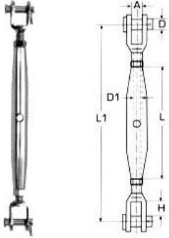 M8245 Întinzător Accesorii pentru puntea bărcii A2 (304) sudat - M12105mm