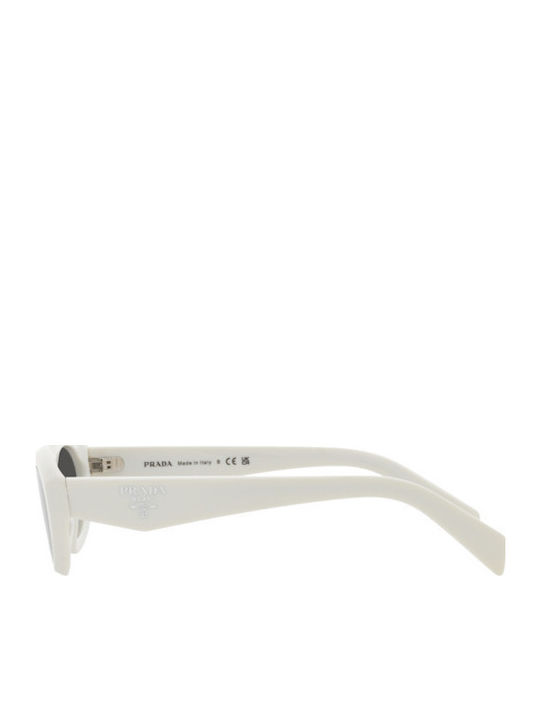 Prada Damen Sonnenbrille mit Weiß Kunststoff Gestell und Gray Linse