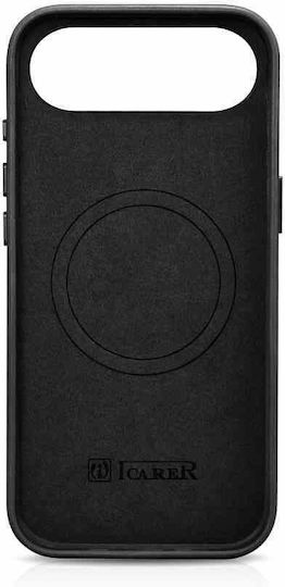 iCarer Back Cover Leather 2mm Waterproof Black (iPhone Air)