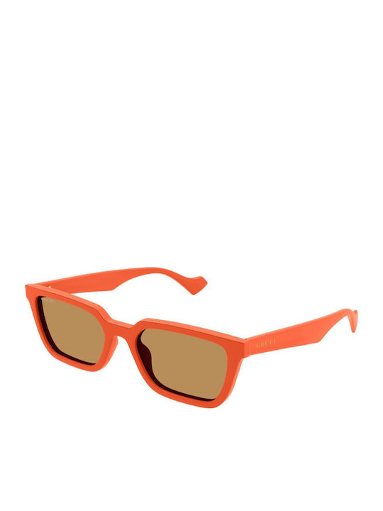 Gucci Damen Sonnenbrille mit Orange Kunststoff Gestell und Braun Linse GG1539S 004