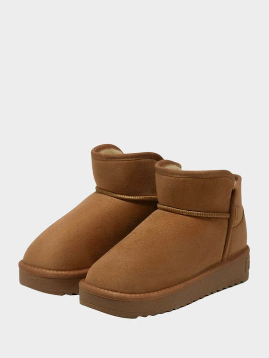 Nordic Women's Ankle Boots with Fur Tabac Brown