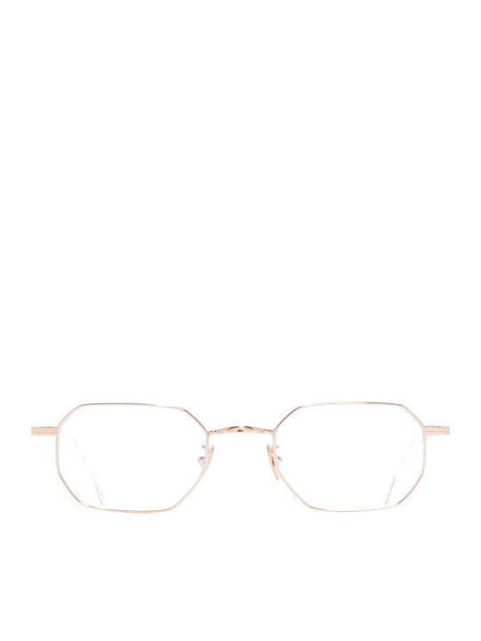 Cutler And Gross Unisex Sonnenbrille mit Rose Gold Metall Gestell und Rosa Linse