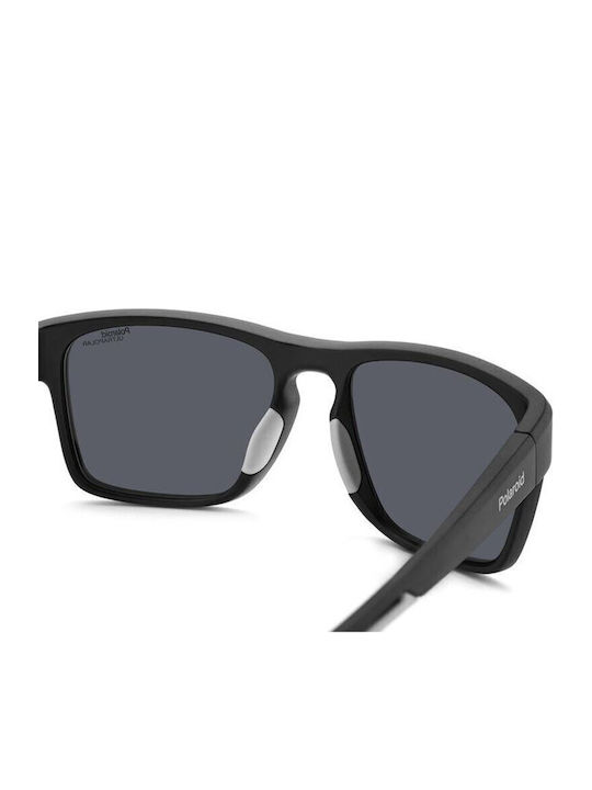 Polaroid Men's Sunglasses with Black Plastic Frame and Gray Lens PLD7052/S 003/E3