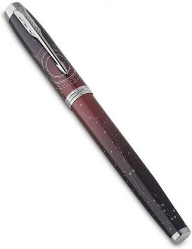 Parker Füllfederhalter Fein aus Aluminium mit Roter Tintenfarbe