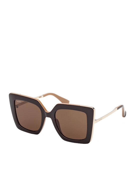 Max Mara Women's Sunglasses with Brown Plastic Frame and Brown Lens MM 0051 50E