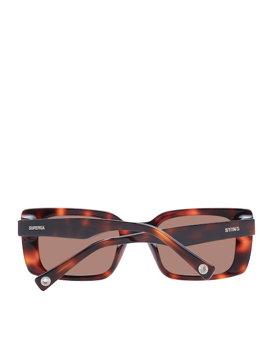 Sting Women's Sunglasses with Brown Tartaruga Plastic Frame and Brown Lens SST477 09JC
