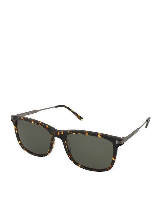 Lacoste Men's Sunglasses with Brown Tartaruga Frame and Green Lens L960S-430