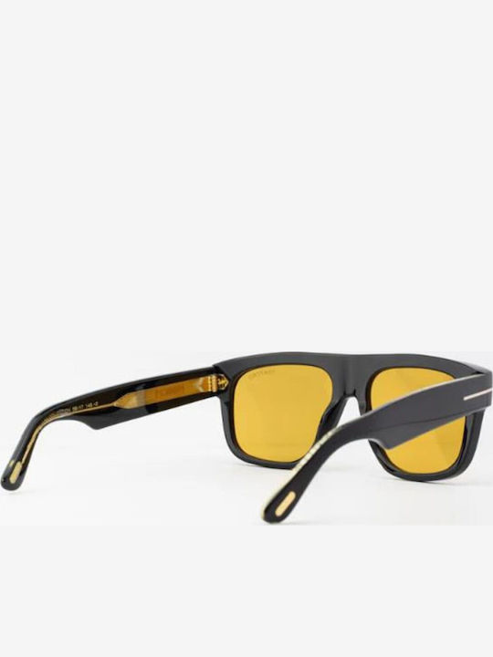 Tom Ford Icon Ochelari De Soare Pentru Bărbați Cu Ramă Neagră Din Plastic Și Lentile Galbene Degrade FT1201 01E
