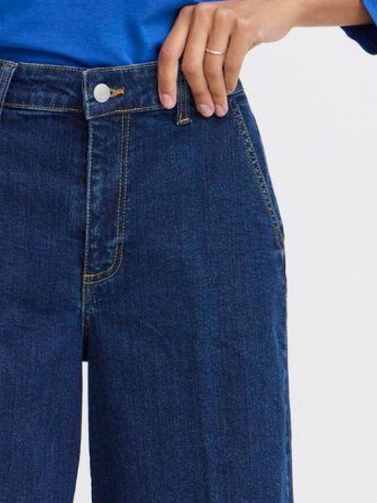 High Waist Women's Jean Trousers Blue Denim