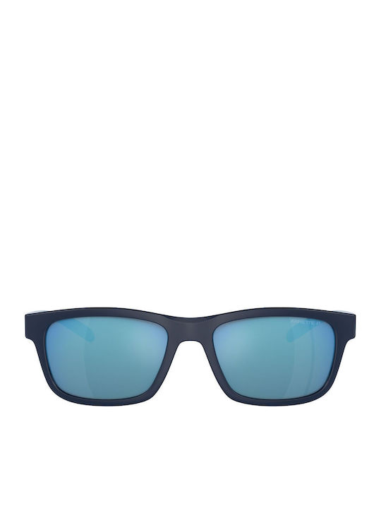 Arnette Unisex Sunglasses with Blue Horn-Rimmed Frame and Blue Mirror Lens AN4340 275422