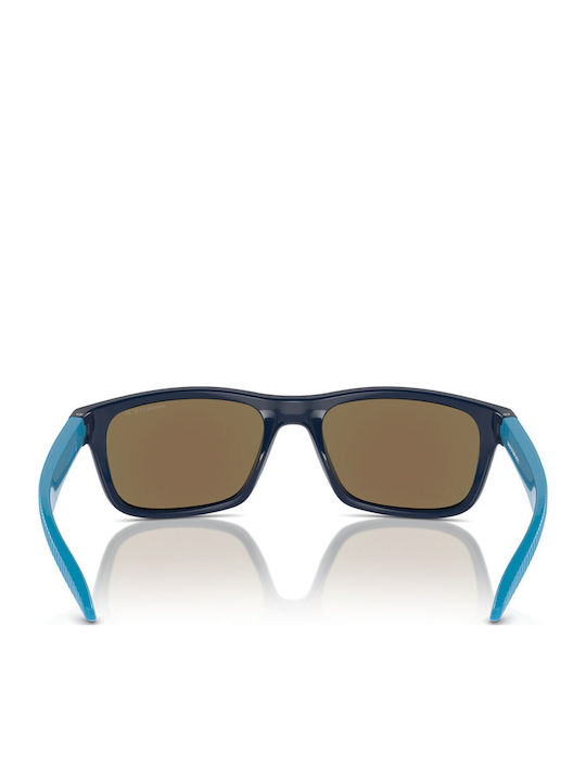Arnette Unisex Sunglasses with Blue Horn-Rimmed Frame and Blue Mirror Lens AN4340 275422