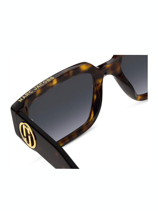 Marc Jacobs Women's Sunglasses with Brown Tartaruga Plastic Frame and Gray Gradient Lens MARC 809/S 086GB