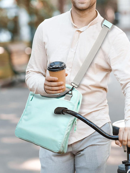Multifunctional Shoulder Bag Belle Vous Binder Clip System Storing Documents Laptop 34 X 35 Cm Made Durable Nylon Suitable Students Teachers Office Turquoise
