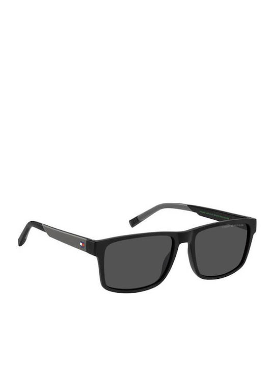 Tommy Hilfiger Men's Sunglasses With Black Horn-Rimmed Frame And Grey Lens TH2142/S 08A/IR