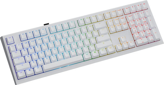 Ducky One X Ασύρματο Gaming Πληκτρολόγιο με RGB φωτισμό (Αγγλικό US) Λευκό