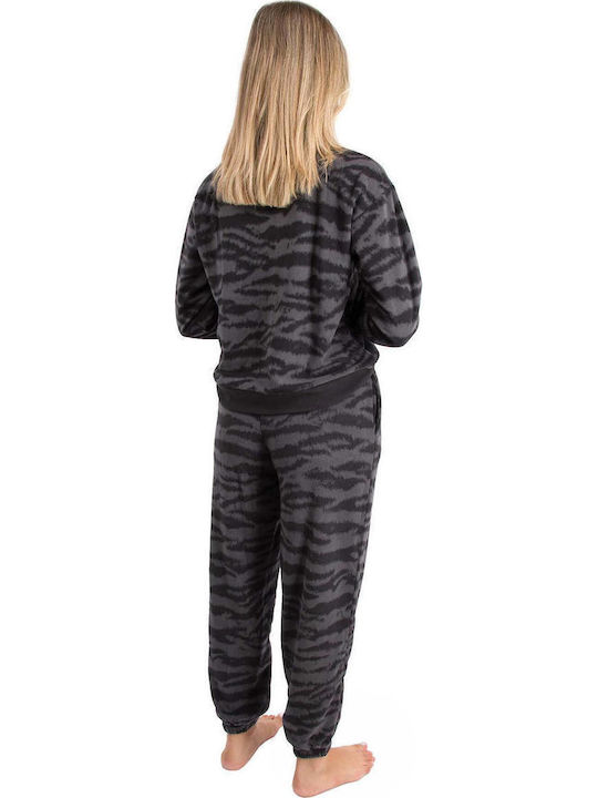 DKNY Winter Damen Pyjama-Set Black