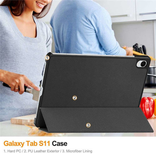 Techsuit Foldpro Klappdeckel Schware (Samsung Galaxy Tab S11)