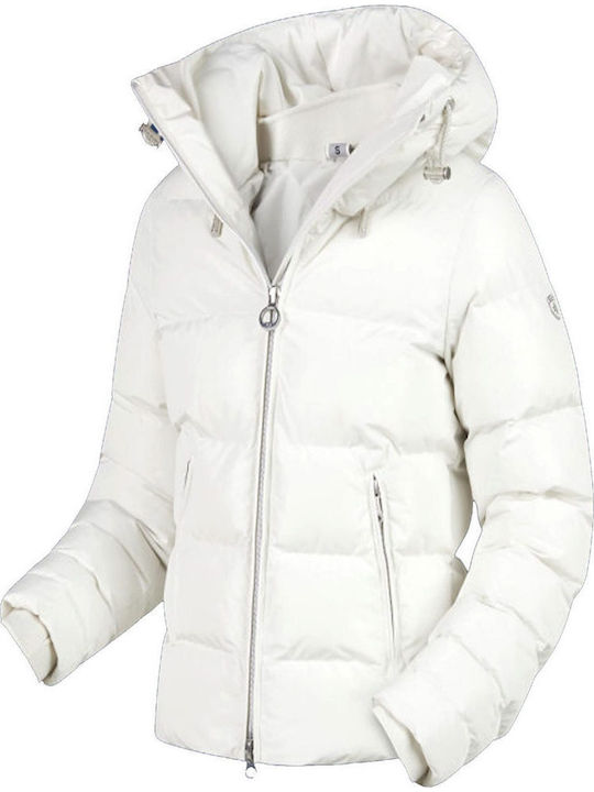 Cobas Kurz Damen Puffer Jacke für Winter Ecru