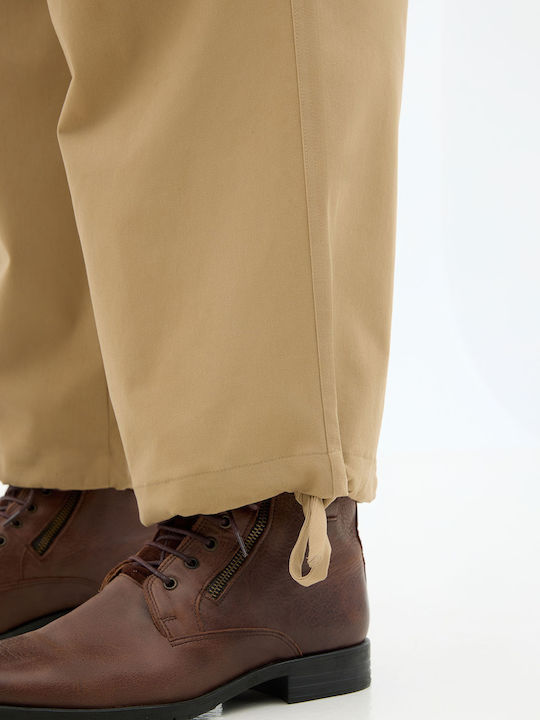 Pantaloni Elastic Beige