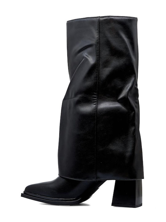 Leder Damenstiefel Schwarz