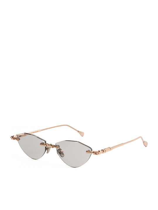 Kuboraum Women's Sunglasses with Gold Metal Frame and Gold Lens