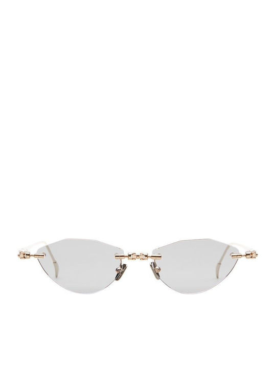 Kuboraum Women's Sunglasses with Gold Metal Frame and Gold Lens