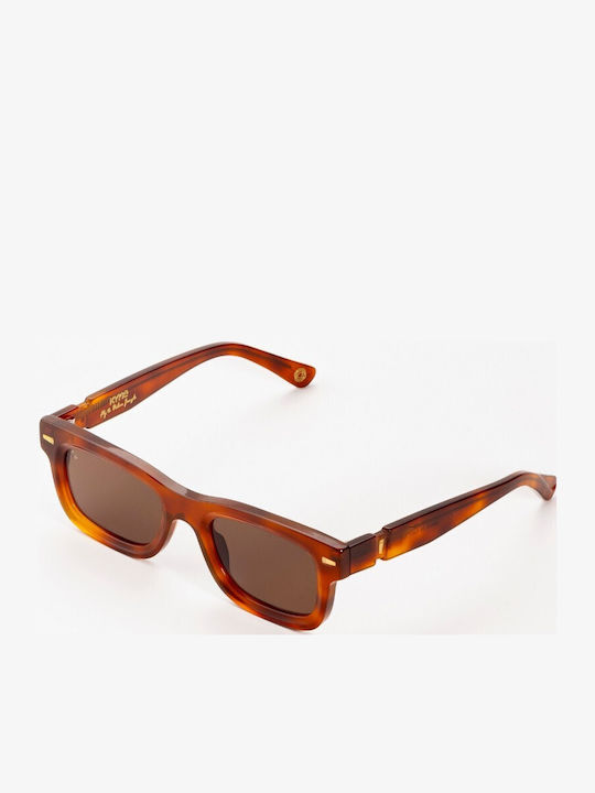 Kyme Unisex Sonnenbrille mit Braun Schildkröte Kunststoff Gestell und Braun Linse JEDI 02